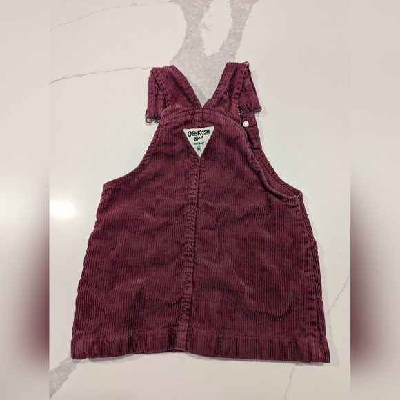 Maroon Corduroy Overall Dress 18m fall baby - Picture 2 of 3